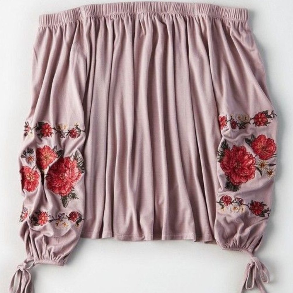 American Eagle off the shoulder floral long sleeve